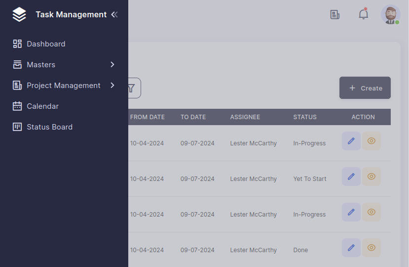 Task Management Screenshot